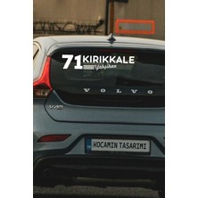 Kırıkkale 71 Plaka Kodlu Beyaz Araç Sticker Yahşihan Ilçe Yazılı Özel Tasarım 40X8 cm  Şehir ve Ilçe Temalı Kaliteli Sticker
