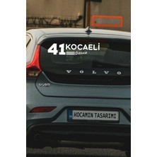 Kocaeli 41 Plaka Kodlu Beyaz Araç Sticker Darıca Ilçe Yazılı Özel Tasarım 40X8 cm  Şehir ve Ilçe Temalı Kaliteli Sticker