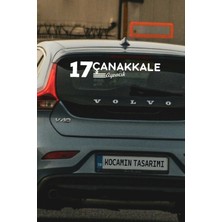 Çanakkale 17 Plaka Kodlu Beyaz Araç Sticker Ayvacık Ilçe Yazılı Özel Tasarım 40X8 cm  Şehir ve Ilçe Temalı Kaliteli Sticker
