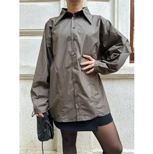 Özel Unisex Seri Cutout Detaylı Paraşüt Gömlek