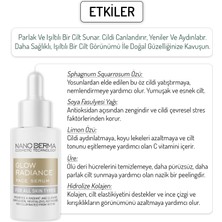 Nano Derma Hızlı Parlatıcı Yüz Serumu Cilde Işıltı Veren Aydınlatıcı Canlandırıcı Glow Radiance Serum 30 ml