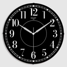 Galaxy Exclucive Compass Serisi Bombeli Klasik Kadranlı Ev ve Ofis Duvar Saati 35 cm Siyah