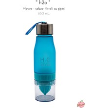 H2O - Limon / Meyve / Sebze Filtreli Tritan Su Şişesi Suluk Matara - 650 ml - Bpa Içermez