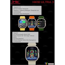 HK10 Ultra 3  Yeni Versiyon Chat Gpt 2.0 Akıllı Saat Amoled Ekran 410*494 3D MENÜ STİL