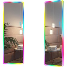 Rgb Işıklı Ayna Kumandalı Boy Aynası / Işıklı Duvar Aynası / Işıklı Lavobo Aynası 150 50 cm