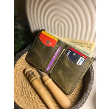 SF Collection Yeşil Hakiki Deri Erkek Cüzdan El Yapımı (Kişiselleştirilebilir)