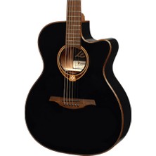 Lag T118ACE-BLK Tramontane Auditorium Cut Black Elektro Akustik Gitar