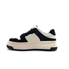 Guja G24K358 Hakiki Deri Siyah Bej Kadın Sneaker Spor Ayakkabı