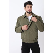 Stil Kombin Nova Haki Renkli Mevsimlik Mont L Beden Slim Fit Erkek Günlük Kullanım İçin