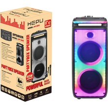 Hepu Hp 909 Taşınabilir Parti Boy Şarjlı Rgb Bluetooth Hoparlör 2*8 Inc 40 W Rms 3 Inc Twetter