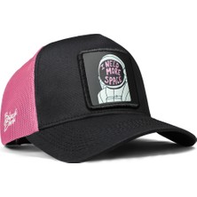 BlackBörk V1 Trucker Space - 1 Kod Logolu Unisex Siyah-Pembe Şapka