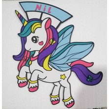 Kişiye Özel Ahşap Unicorn Kapı / Duvar Süs