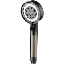 Byars-Turbo Filtreli Duş Başlığı, Yüksek Basınçlı Filtreli El Duşu, 5 Fonksiyonlu Filtreli Duş Başlığı, Filtreli El Duşu (Black)