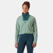 Helly Hansen W Daybreaker Cropped Polar HHA.49561 Kadın Yeşil Polar (Baştan Geçme)