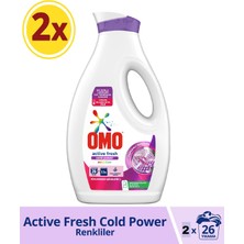 Omo Sıvı Deterjan Renkiler 26 Yıkama 1690 ml x 2 Adet