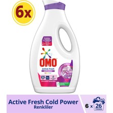 Omo Sıvı Çamaşır Deterjanı Active Fresh Cold Power Renkliler 1690 ml x 6