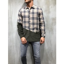 Erkek Bej Kareli Trend Gömlek