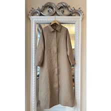 Invee 6955 Camel Lale Desenli Kapitone Kap