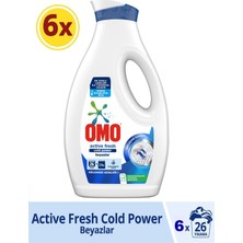 Omo Sıvı Çamaşır Deterjanı Active Fresh Cold Power Beyazlar 1690 ml x 6