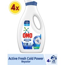 Omo Sıvı Çamaşır Deterjanı Active Fresh Cold Power Beyazlar 1690 ml x 4