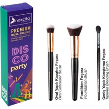 Nascita Premium En Sevilen Disco Party 3'lü Yüz- Göz Makyaj Fırça Seti
