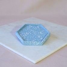 Atölye Mona Jesmonite Terrazzo Altıgen Takı-Barkdak Tablası