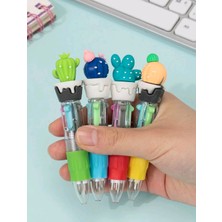 Dream Butik 4'lü Mini Kaktüs  Çoklu Tükenmez Kalem