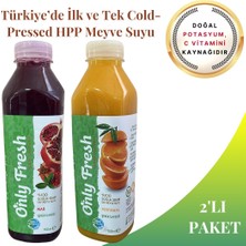 Only Fresh Nar Portakal %100 Saf Soğuk Sıkım 750ml x 2 Adet