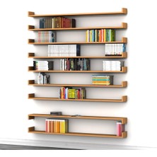 Rafkestir Book  Duvar Raf Set Bambu ( Mat )