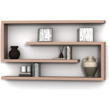 Rafkestir Candy Duvar  Raf Seti Hareli Ceviz (Mat)