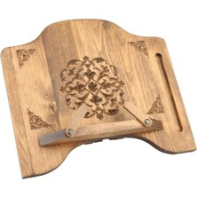 Ahşap Oymalı Rahle, Masaüstü Kuran Okuma Sehpası, 4 Kademel