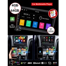 Ventus MP1000A Araç Multimedya Sistem 10" Ekran 4gb Ram 64GB Hafıza Android 14 Bluetooh 4g Gps USB Carplay  + Geri Görüş Kamera