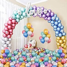 Balon Diyarı 100 adet Karışık Renkli Metalik parlak Balon