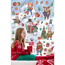 Mediterian Renkli Kardan Adam ve Arkadaşlar Duvar Seti, 5+ Parça, Yılbaşı Temalı, Figür Desenli