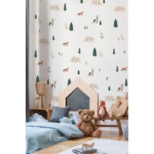 Mediterian Renkli Yaban Hayatı Temalı Çocuk Odası Duvar Stickerı, Düz Desen, Bebek ve Çocuklar İçin