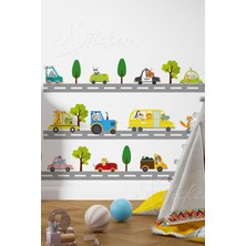 Mediterian Çocuk odası renkli duvar sticker seti, doğal detaylar, 5+ parça, çok renkli, eğlenceli dekor