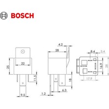 Bosch 12V Röle 4 Uçlu 70 A (2 Uç Küçük / 2 Uç Büyük) (6.3 mm / 9.5 Mm)