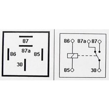 24V RÖLE 5 UÇLU 40 A IŞIKLI ŞEFFAF (ÇİFT PLATİN) (87a)