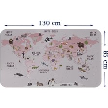 Mediterian Renkli Dünya Haritası Duvar Stickeri, Çocuk ve Bebek Odası İçin Eğitici Dekorasyon