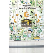Mediterian Renkli Kabe ve Ramazan temalı cam duvar stickerleri, eğlenceli dekorasyon seti