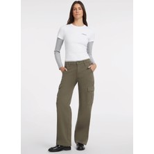 Guess Jeans Bisiklet Yaka Desenli Beyaz Kadın T-Shirt Gj Ss Cn Slım Mını A - Mıd Organıc