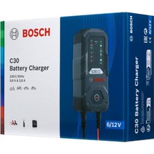 Bosch 6V-12V Şarj Redresörü (Akü Şarj Cihazı) Otomatik C30 (6V-0.8 A / 12V-3.8 A)