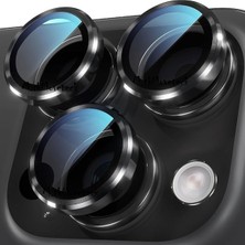 M.TK Moveteck Apple iPhone 16 Pro & Apple iPhone 16 Pro Max Kamera Koruma Lens Koruyucu Temperli Cam Uygulama Aparatlı Çöl Titanyum