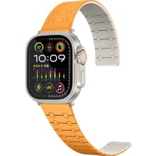 HTstore Watch 42MM Htstore KRD-111 Çizgili Desenli Silikon Kordon-Turuncu