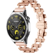 HTstore Huawei Uyumlu Watch Gt 3 46MM Htstore Krd-96 22MM Metal Kordon-Rose Gold