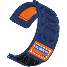 HTstore Xiaomi Uyumlu  Amazfit Pace Htstore KRD-112 22MM Orbital Örgülü Halat Tasarımlı Naylon Kumaş Hasır Kordon-Mavi