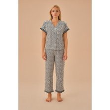 Suwen Maya Gömlek Yaka Pijama Takımı