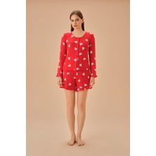 Suwen Sweety Gömlek Yaka Şort Pijama Takımı