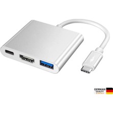 Shaza 3in1 Type-C To HDMI Hub Port Adaptör Pd USB 3.0 4K HDMI Çıkışlı