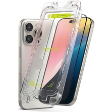 MTK Moveteck Apple iPhone 16 Pro Max Uyumlu Ekran Koruyucu Cam Otomatik Uygulama Aparatlı Kit Kolay Kurulum Destekli Tam Kaplar Cam